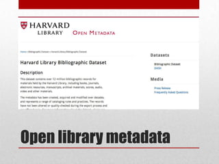 Open library metadata
 