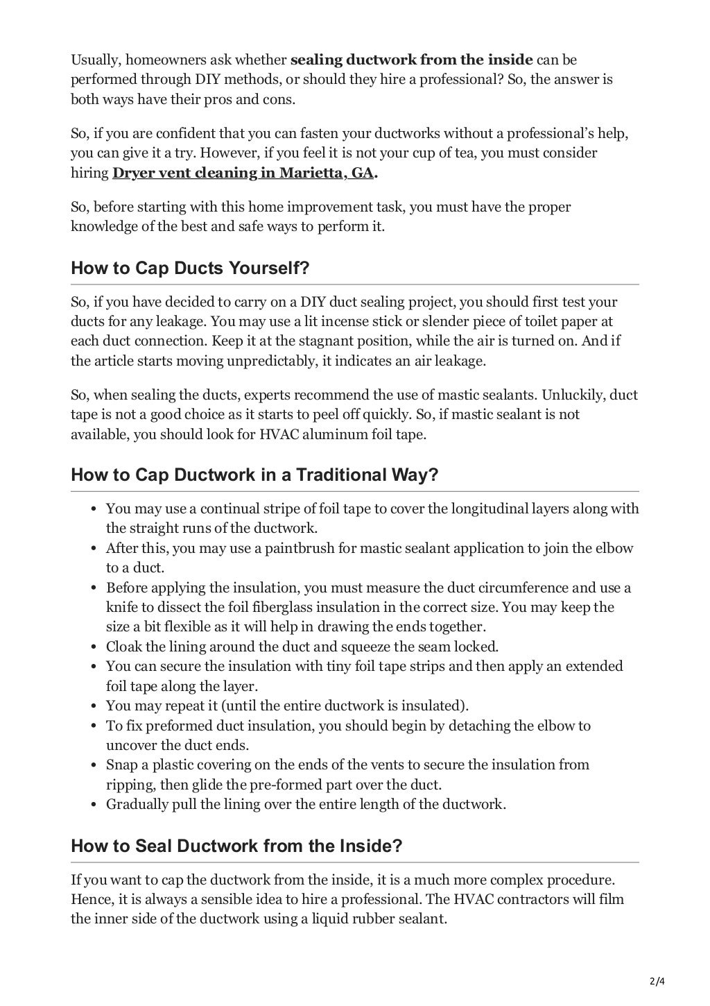 DIY Sealing Ductwork from the Inside