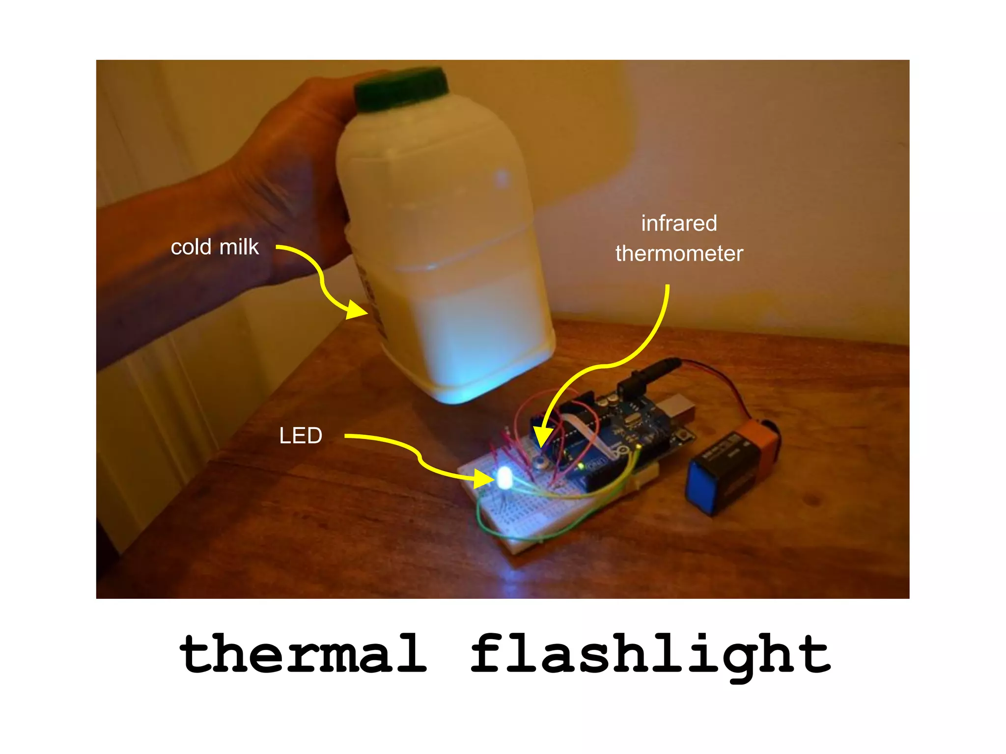 infrared
cold milk         thermometer




            LED




thermal flashlight
 