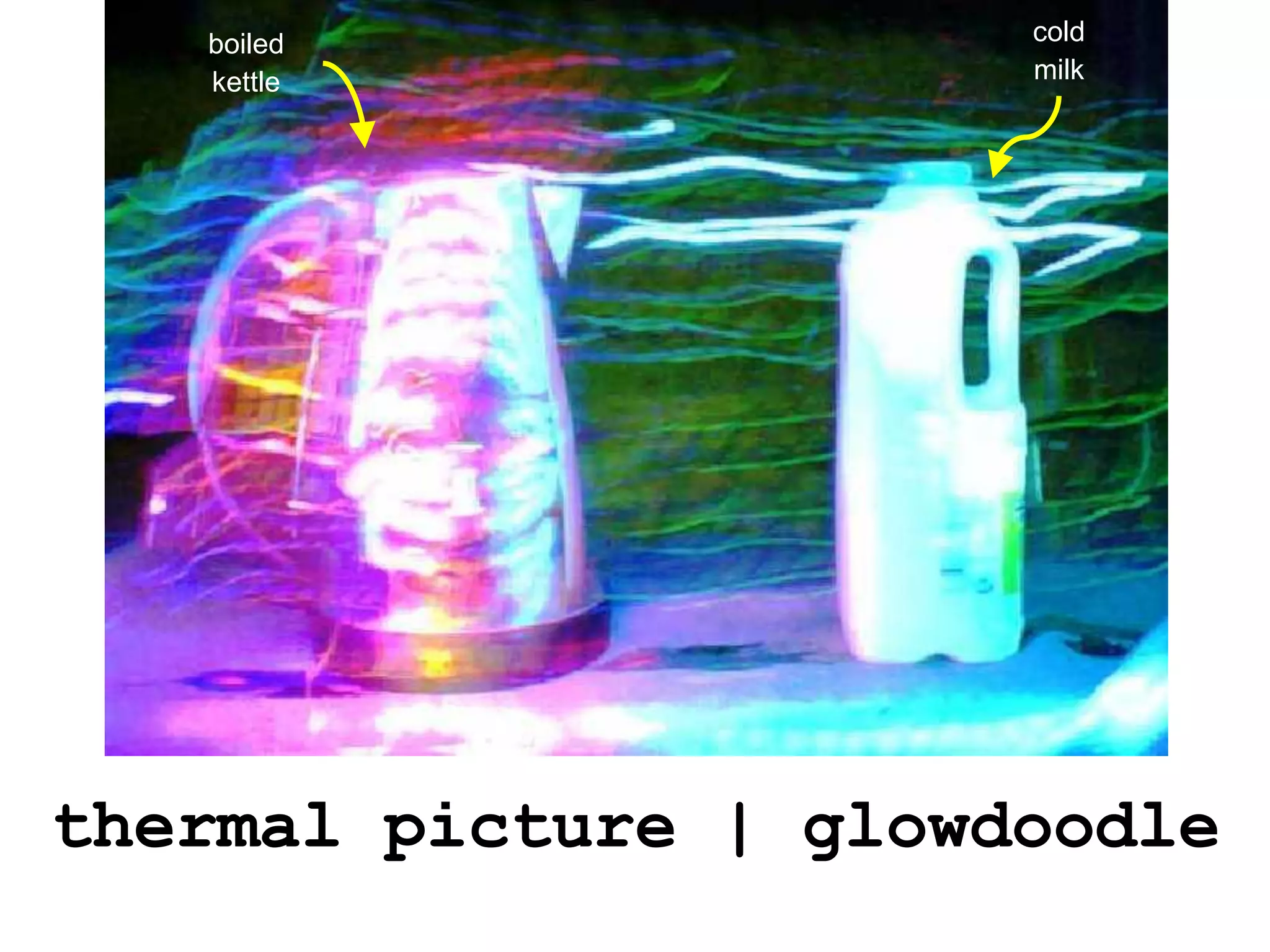 boiled              cold
   kettle              milk




thermal picture | glowdoodle
 