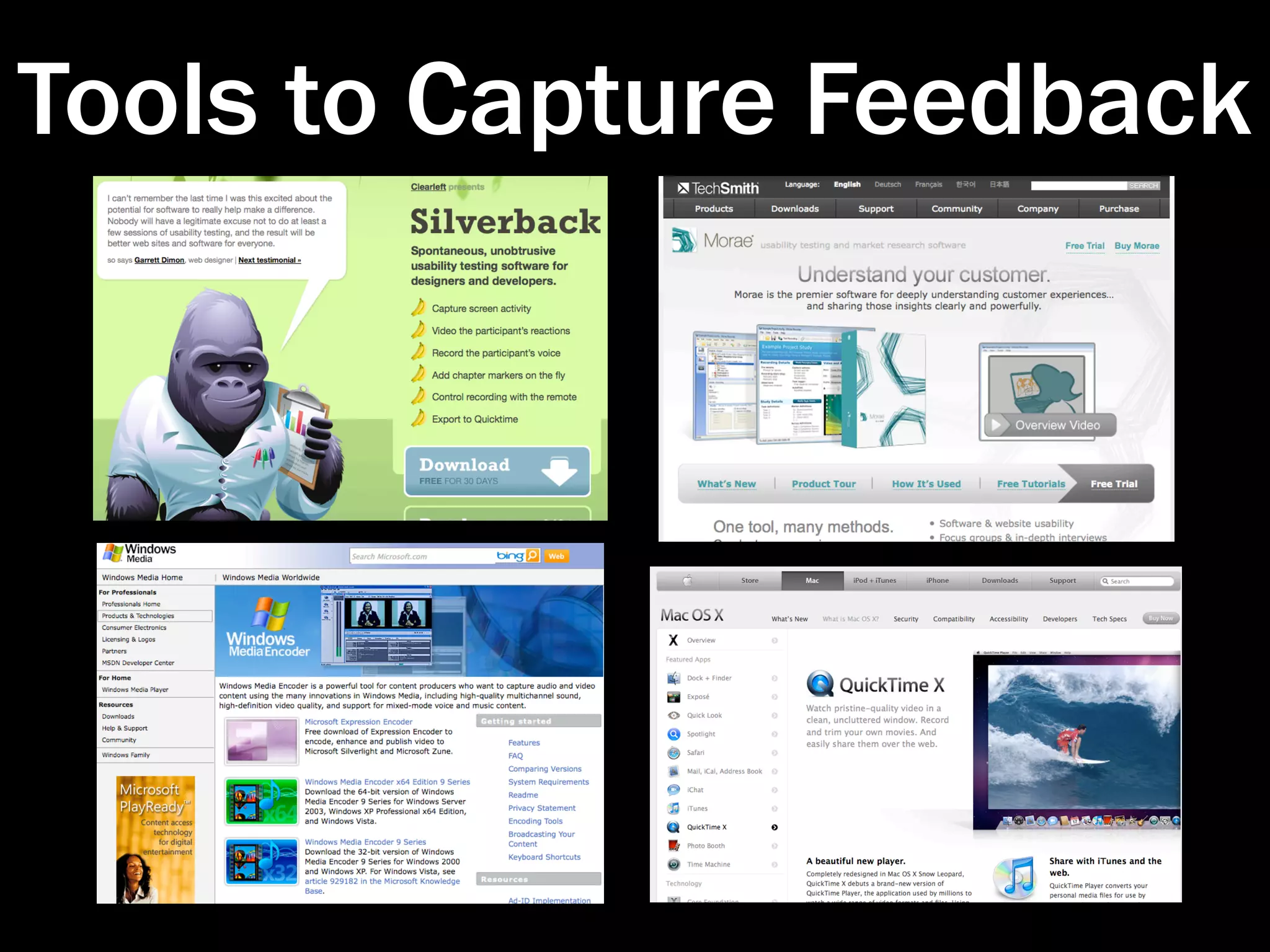 Tools to Capture Feedback
 