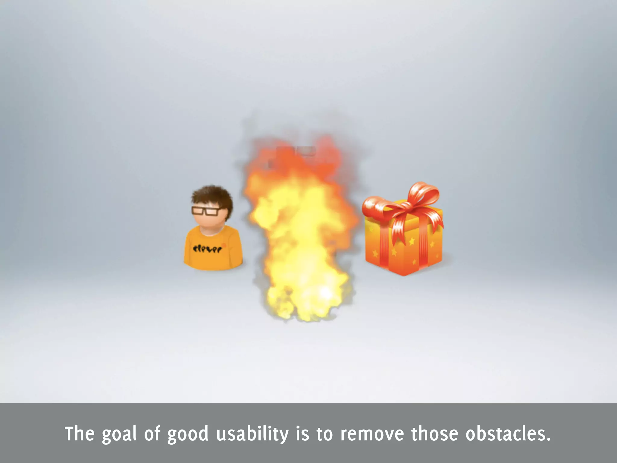 The goal of good usability is to remove those obstacles.
 