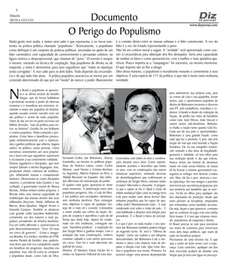 Niterói
30/10 a 13/11/21
www.dizjornal.com
www.dizjornal.com
3
Documento
O Perigo do Populismo
Muita gente nem avalia, e t...