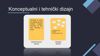 Konceptualni i tehnički dizajn
 