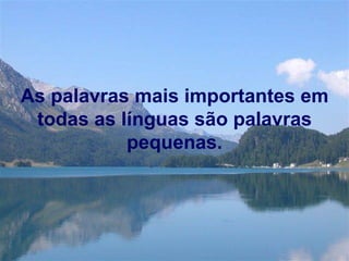 As palavras mais importantes em todas as línguas são palavras pequenas. 