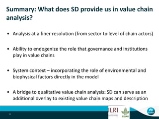 A system dynamics approach to chain/network analysis in the primary industry sector