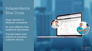 Independence 
Blue Cross 
Huge reduction in 
Medicare complaints 
6x more effective than 
traditional approaches 
Transformation from 
reactive to proactive 
customer service 
 