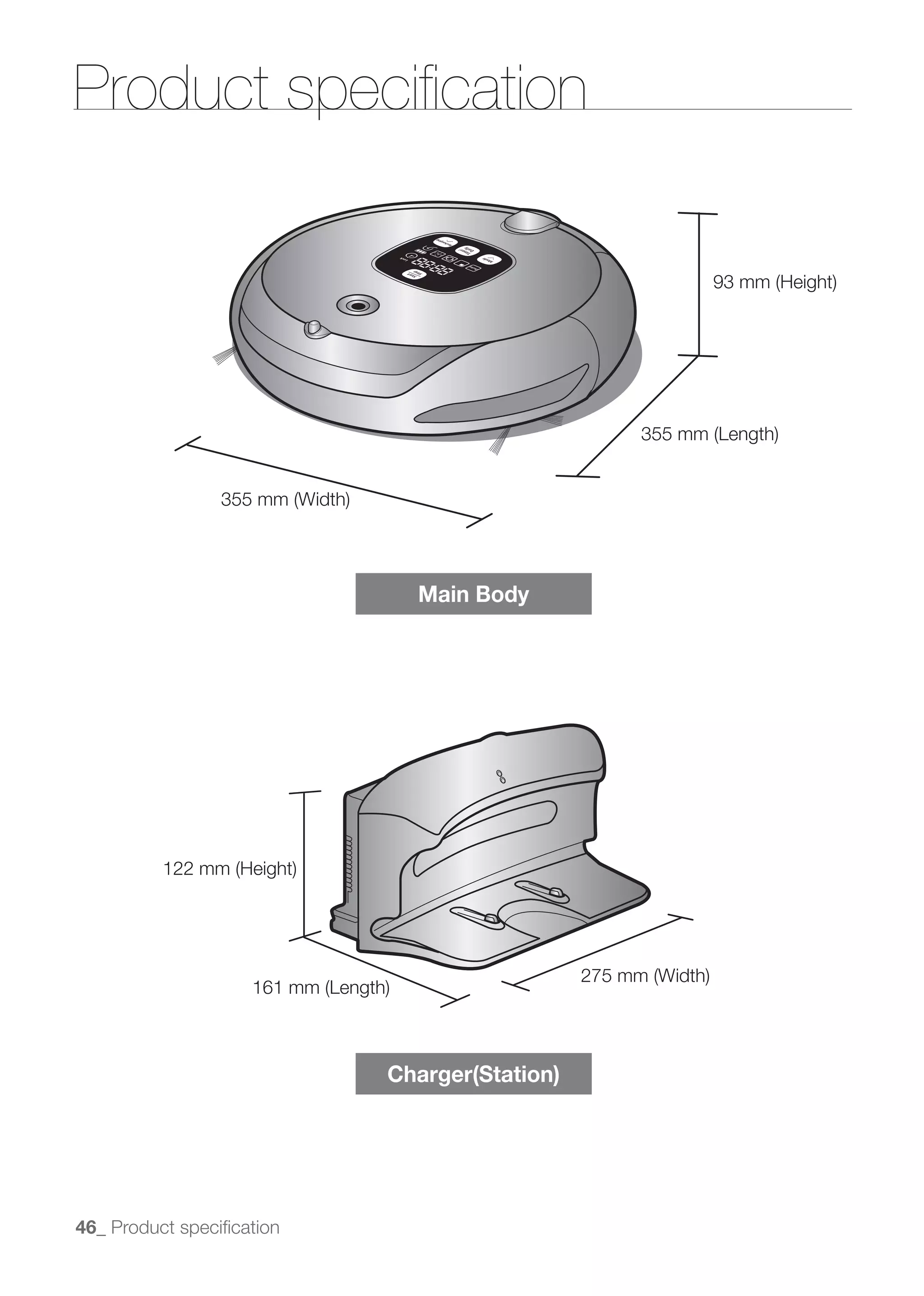 Product speciﬁcation




                             Main Body




                           Charger(Station)




46_ Product speciﬁcation
 