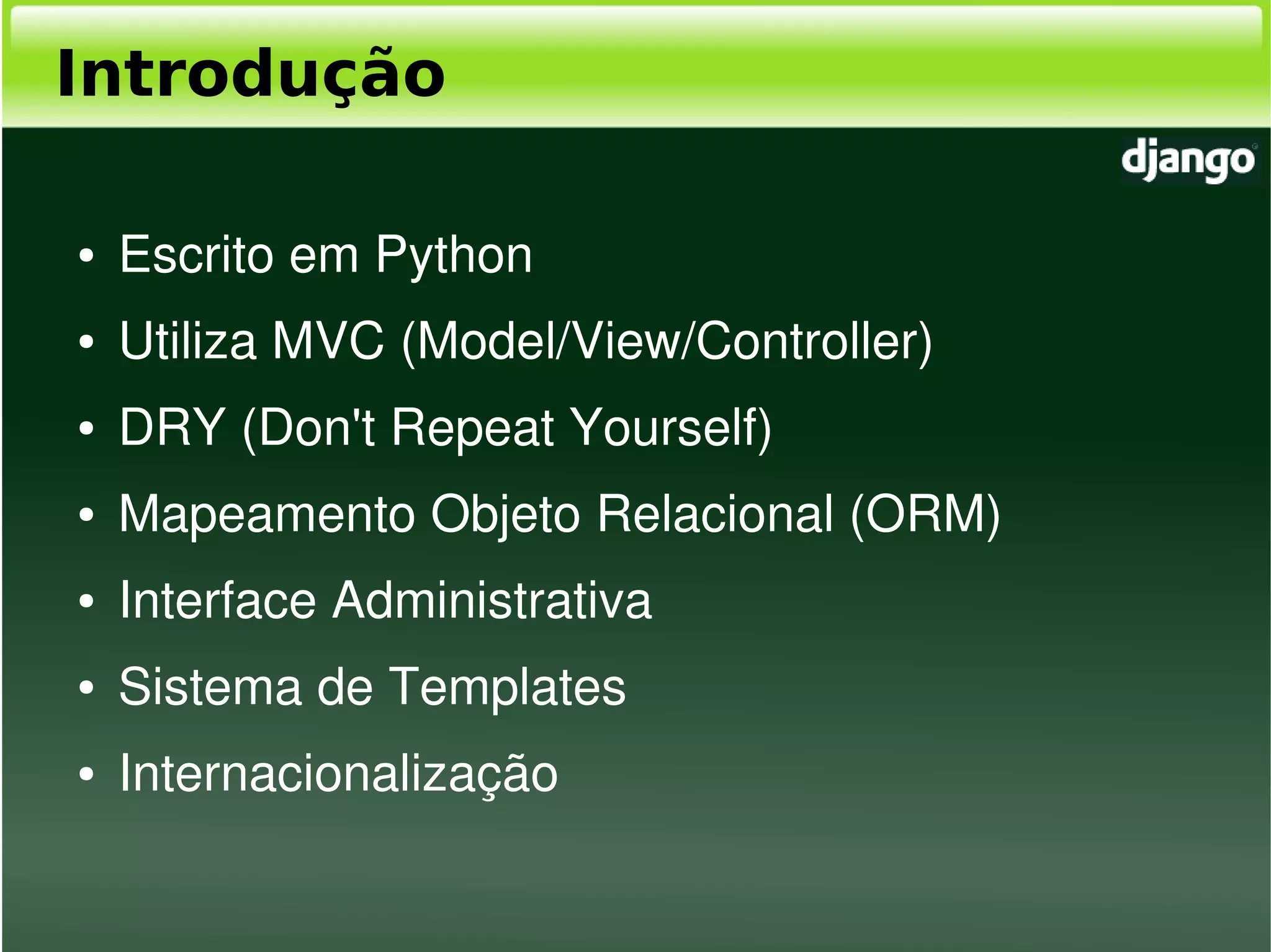 Django, Framework Python para desenvolvimento web