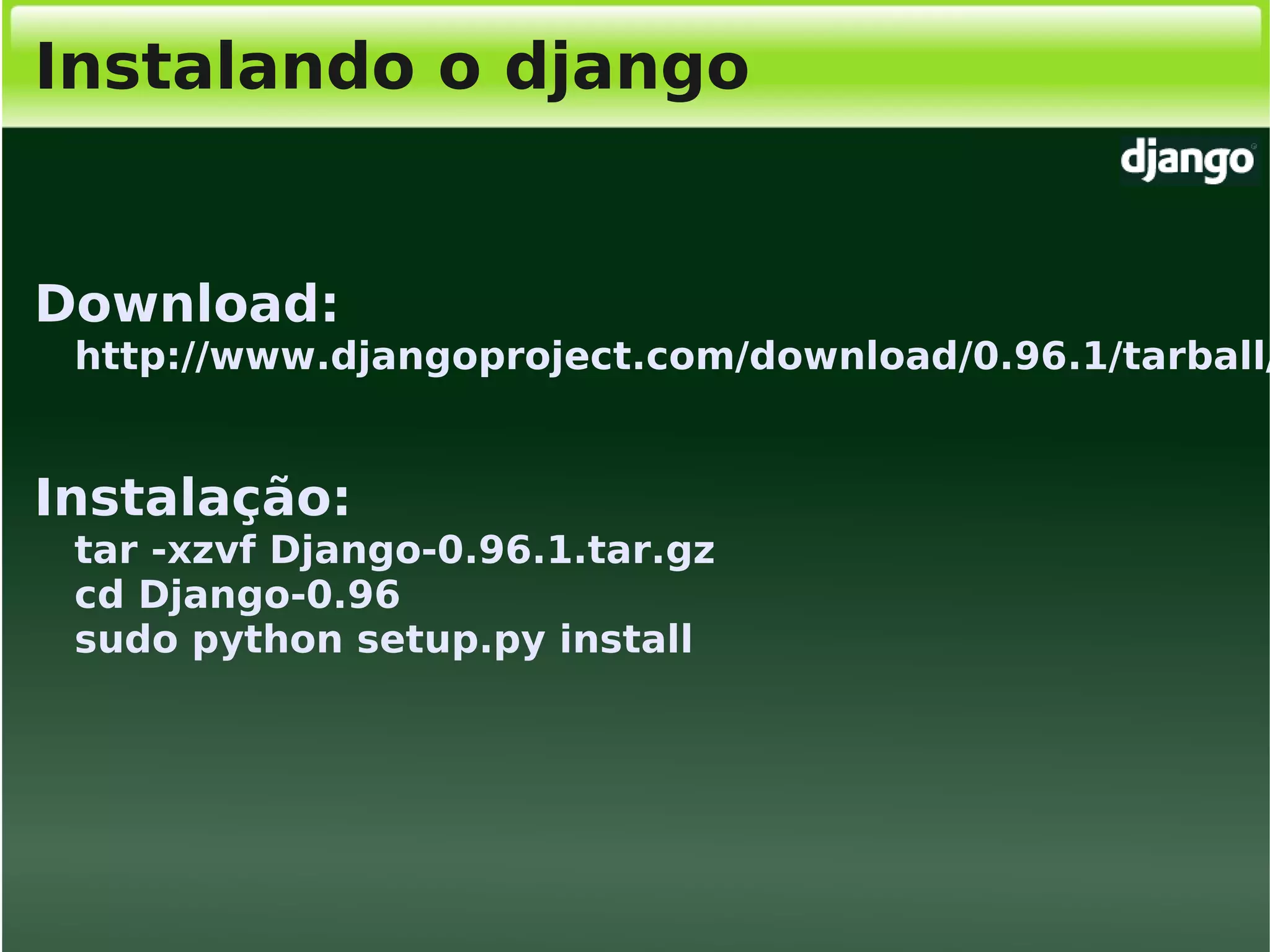 Django, Framework Python para desenvolvimento web