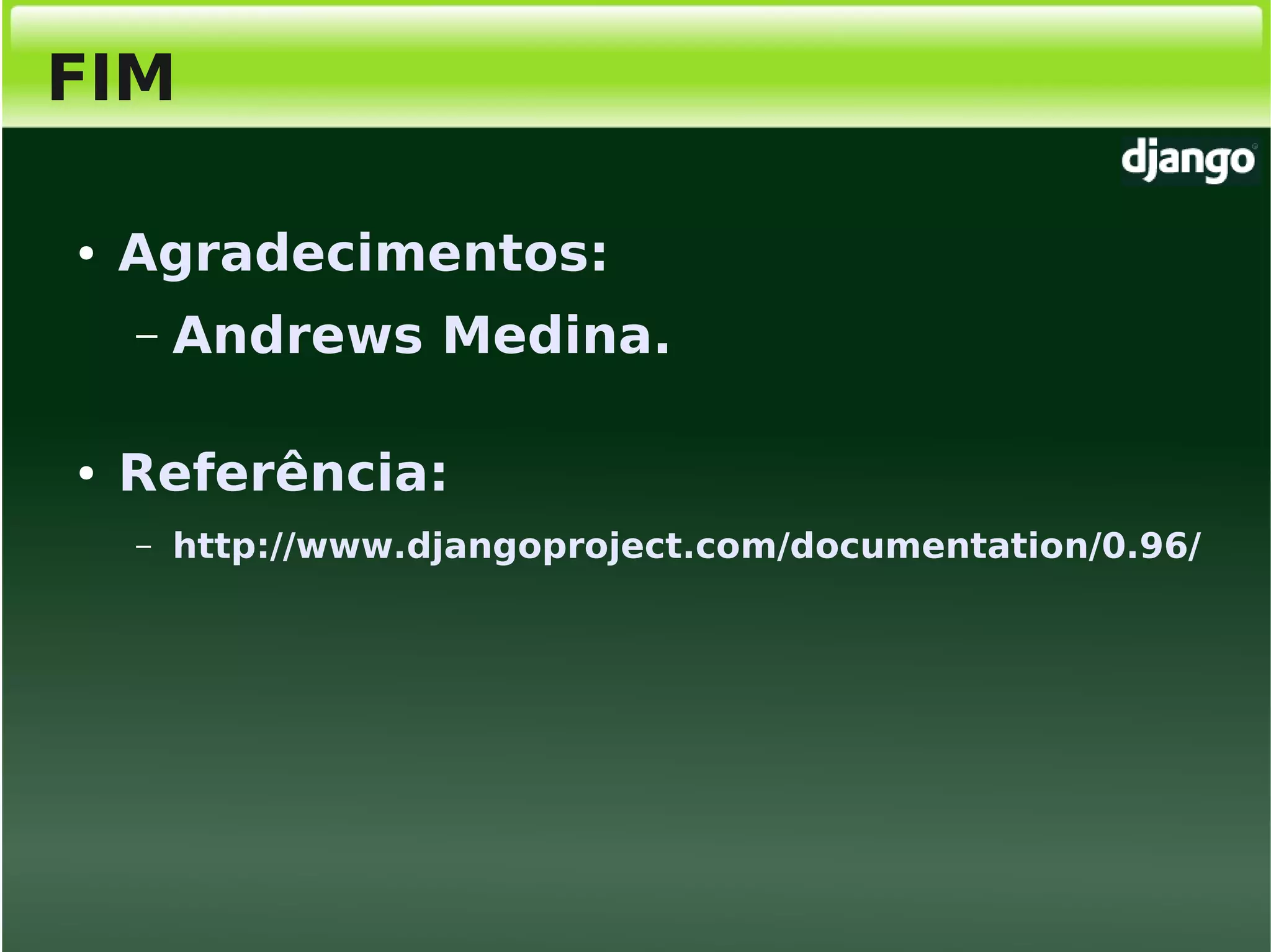 Django, Framework Python para desenvolvimento web