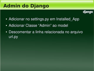 Django, Framework Python para desenvolvimento web