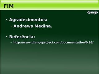 Django, Framework Python para desenvolvimento web