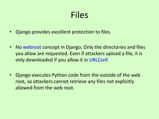 Case Study of Django: Web Frameworks that are Secure by Default | PPTX