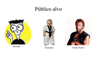Público alvo

Iniciante

Avançado

Chuck Norris

 