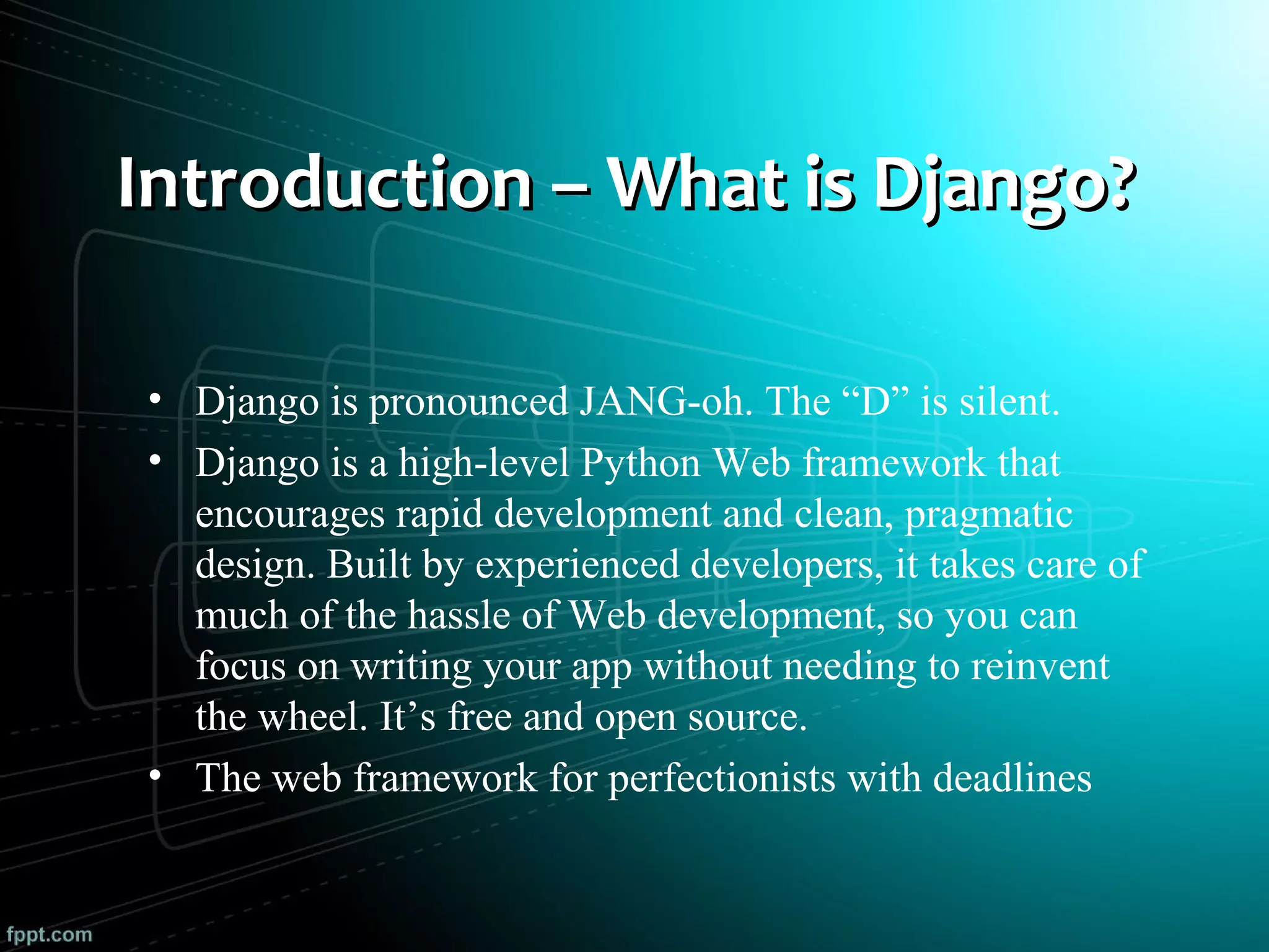 Django | PPT | Web Development | Internet