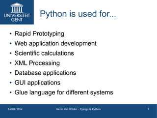 Django and Python Introduction @ UGent | PPT