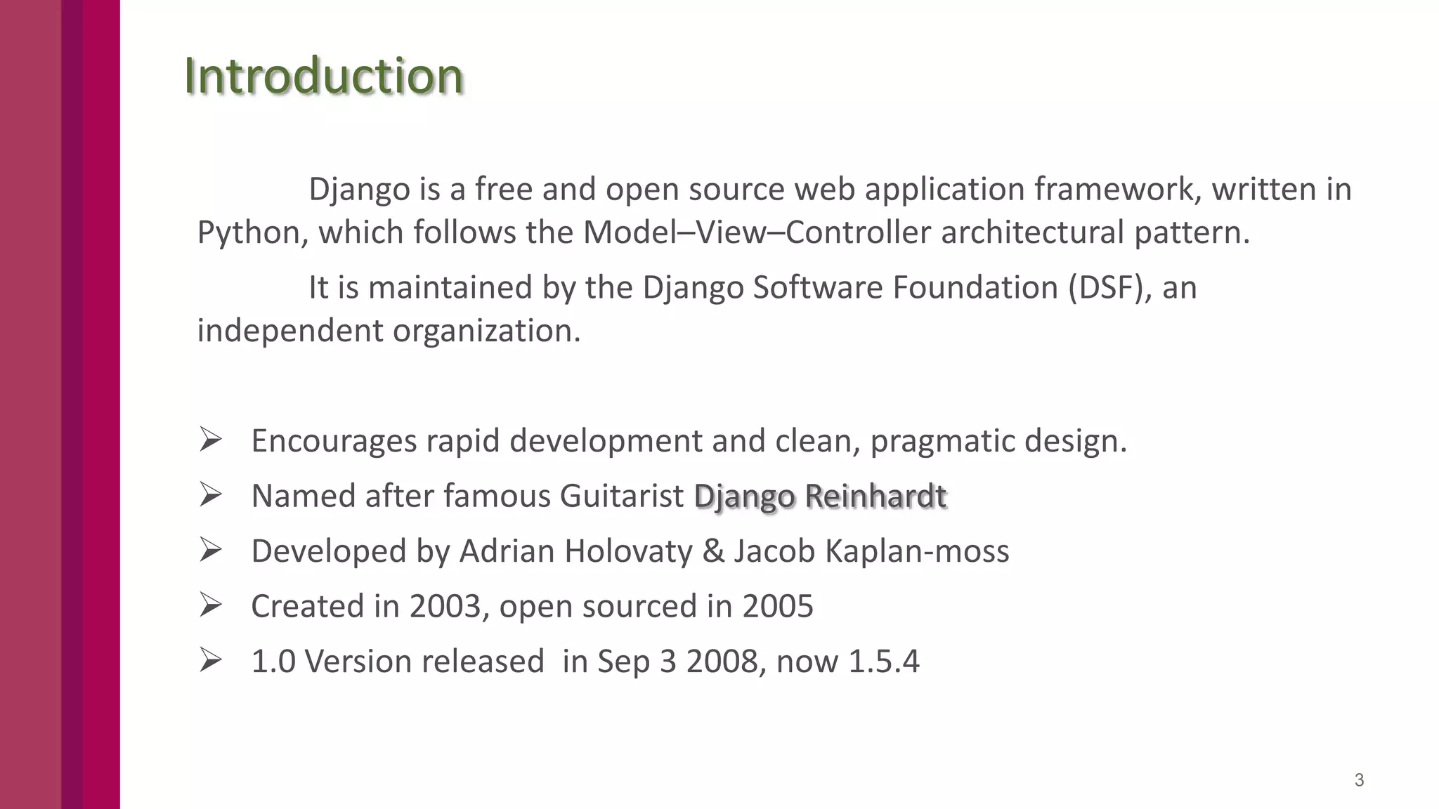 Django - Python MVC Framework | PPTX