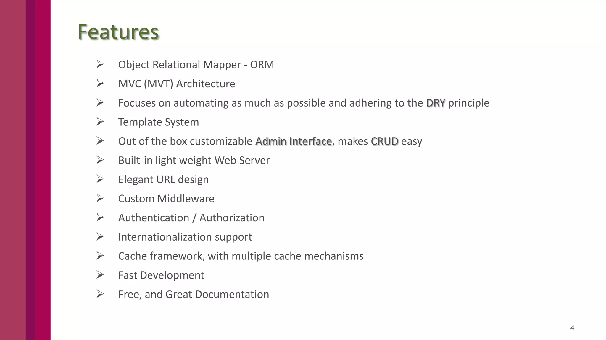 Django - Python MVC Framework | PPTX