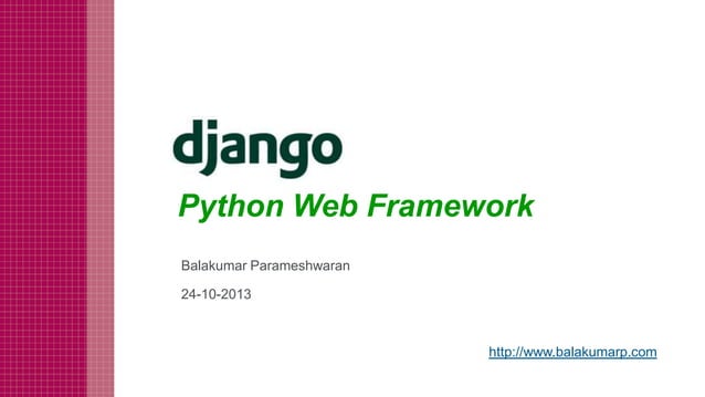 Django - Python MVC Framework | PPTX