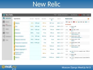Moscow Django MeetUp №13
New Relic
 