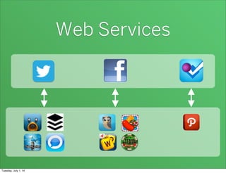 Web Services
Tuesday, July 1, 14
 