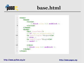 base.html




http://www.python.org.br           http://www.pugce.org
 