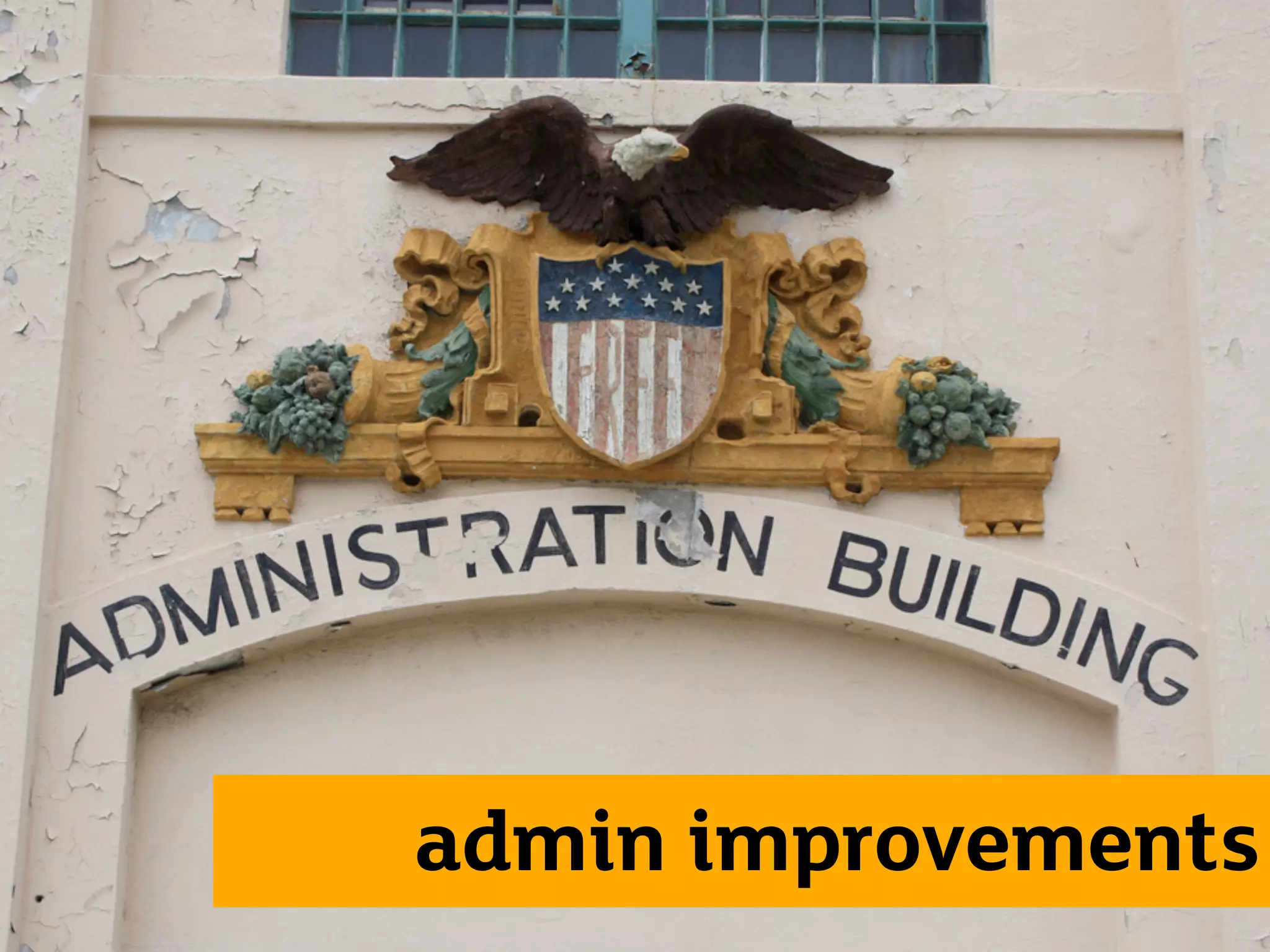 admin improvements
 