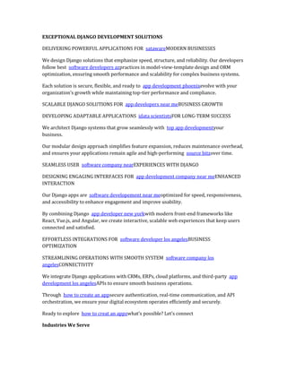 Django Development & Web Application Services | PDF
