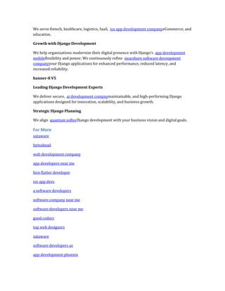 Django Development & Web Application Services | PDF
