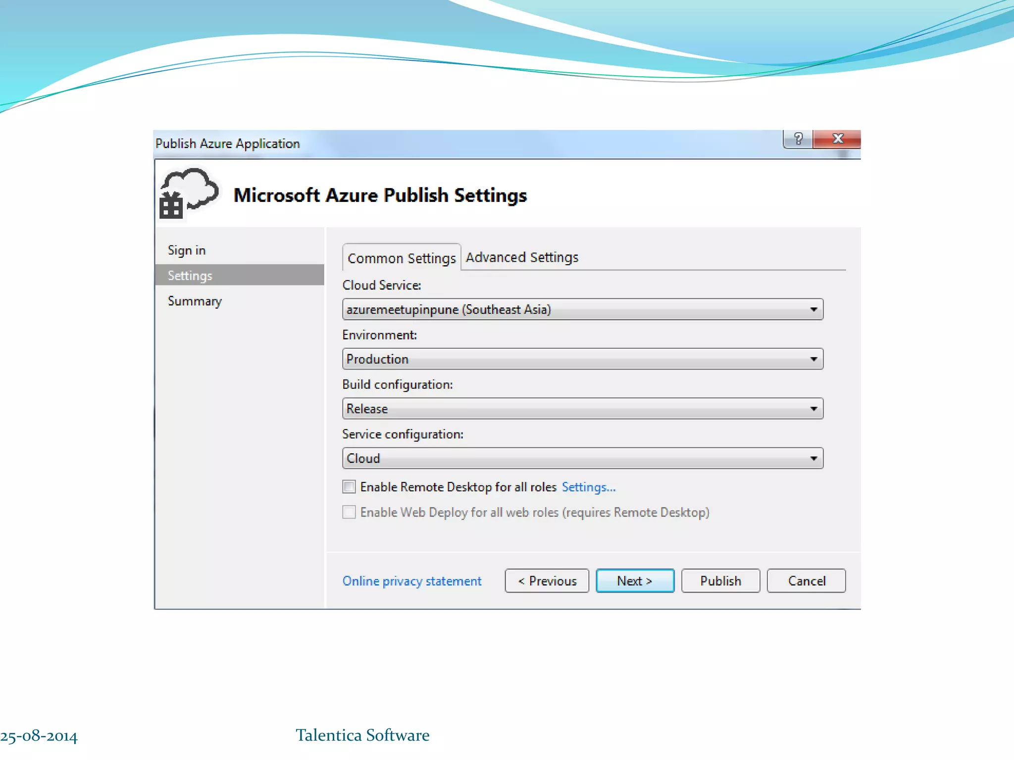 25-08-2014 Talentica Software 