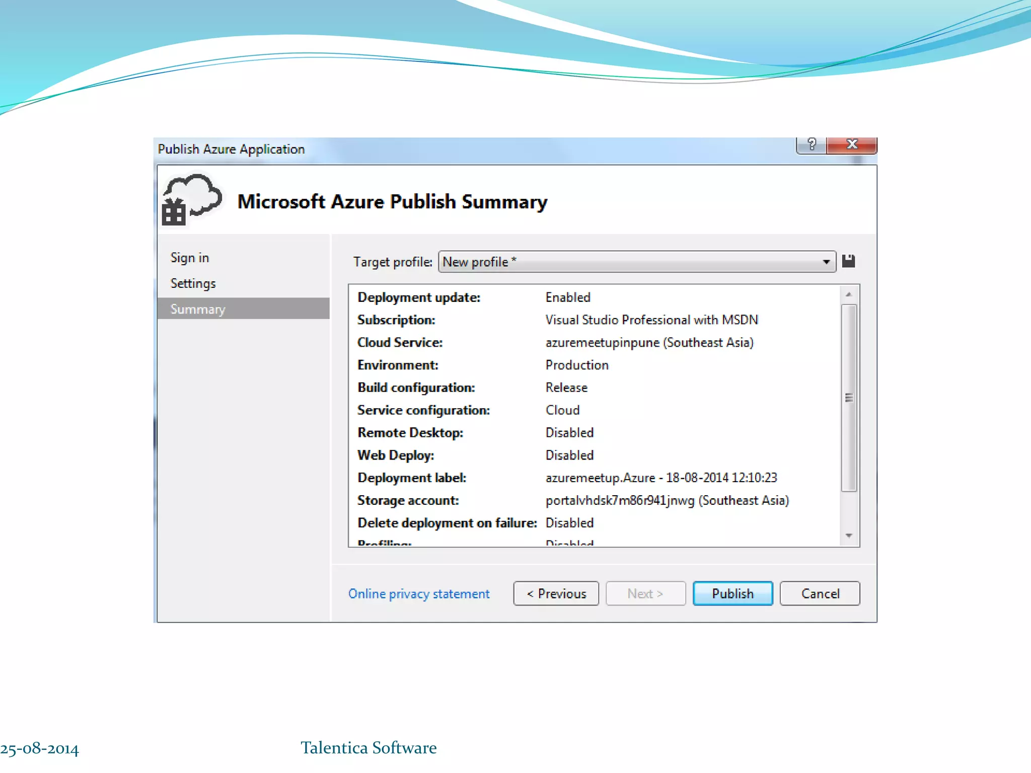25-08-2014 Talentica Software 