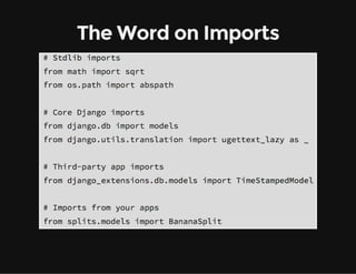 The Word on Imports
 