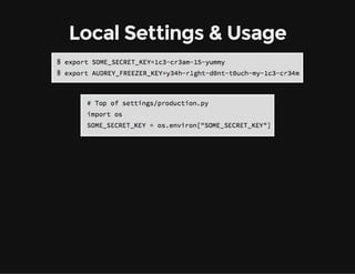 Local Settings & Usage
 