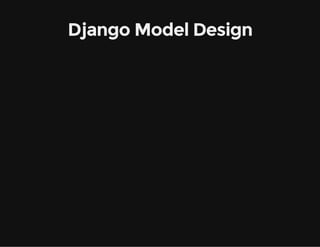 Django Model Design
 