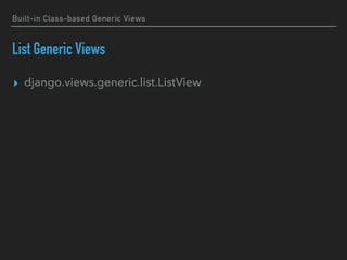 Django class based views for beginners | PDF