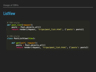 Django class based views for beginners | PDF
