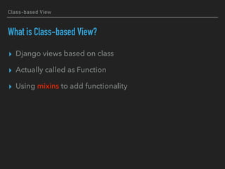 Django class based views for beginners | PDF