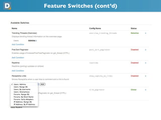 Feature Switches (cont’d)
 