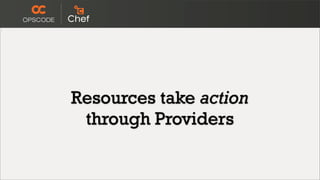 Resources take action
 through Providers
 
