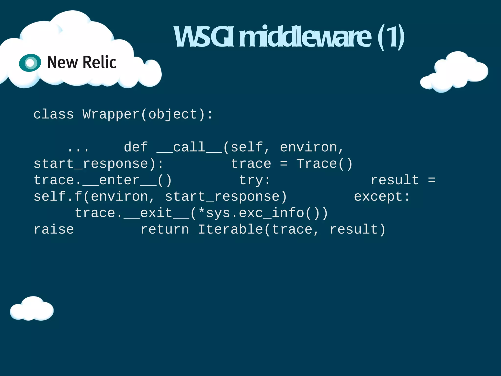 Descriptor issues

def available_attrs(f):
    # http://bugs.python.org/issue3445.
    return tuple(a for a in
            functools.WRAPPER_ASSIGNMENTS
            if hasattr(f, a))

def decorator(f):
    @functools.wraps(f, available_attrs(f))
    def wrapper(*args, **kwargs):
        with Trace():
            return f(*args, **kwargs)
    return wrapper

    TypeError: 'staticmethod' object is
                  not callable
 