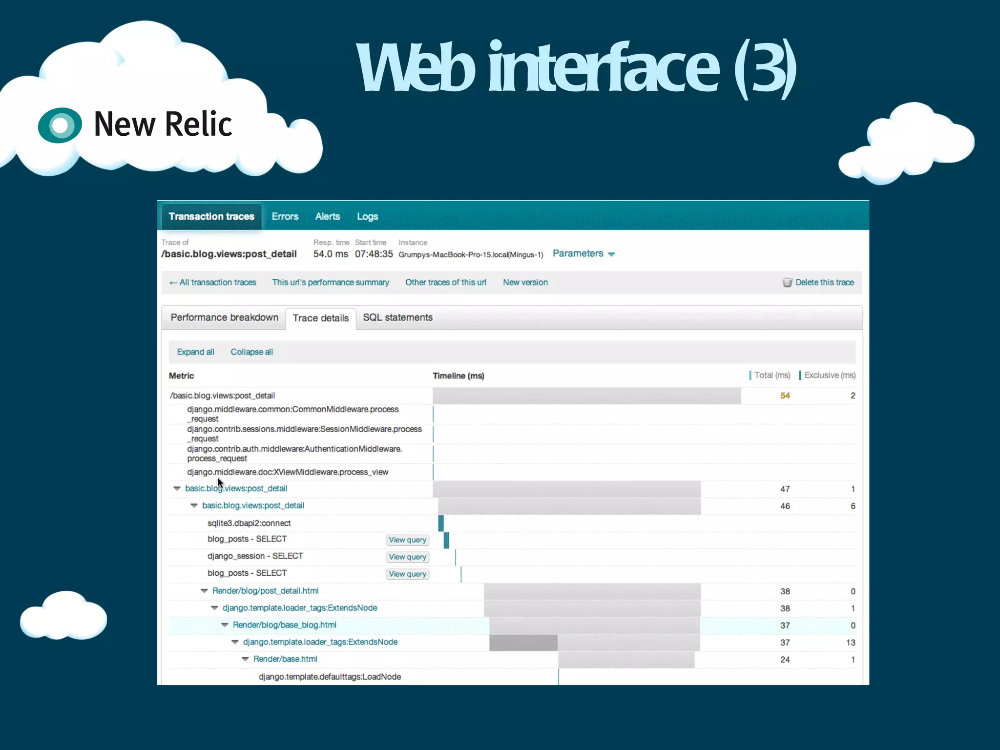 Web interface (3)
 