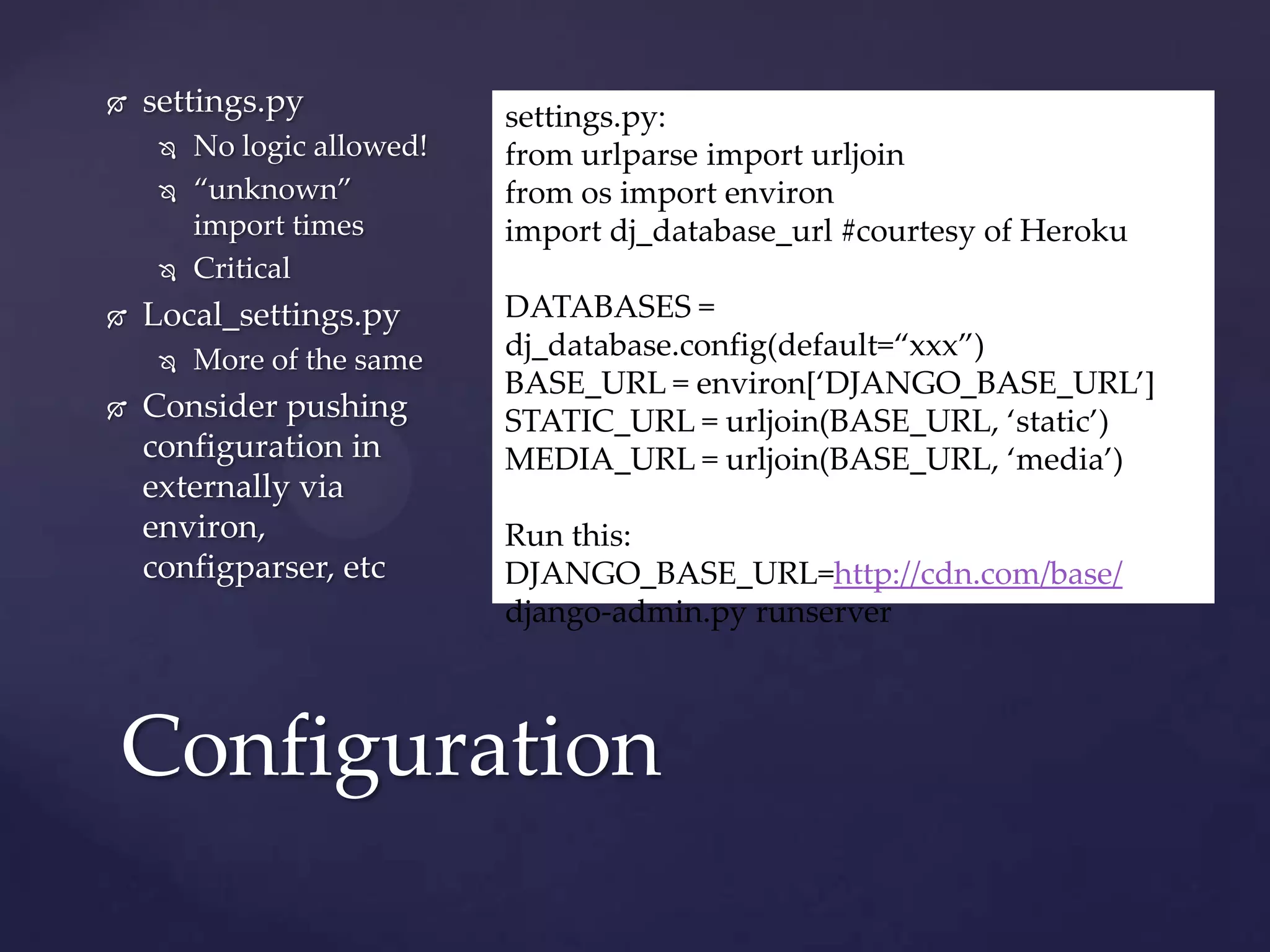 Django deployment best practices | PPT