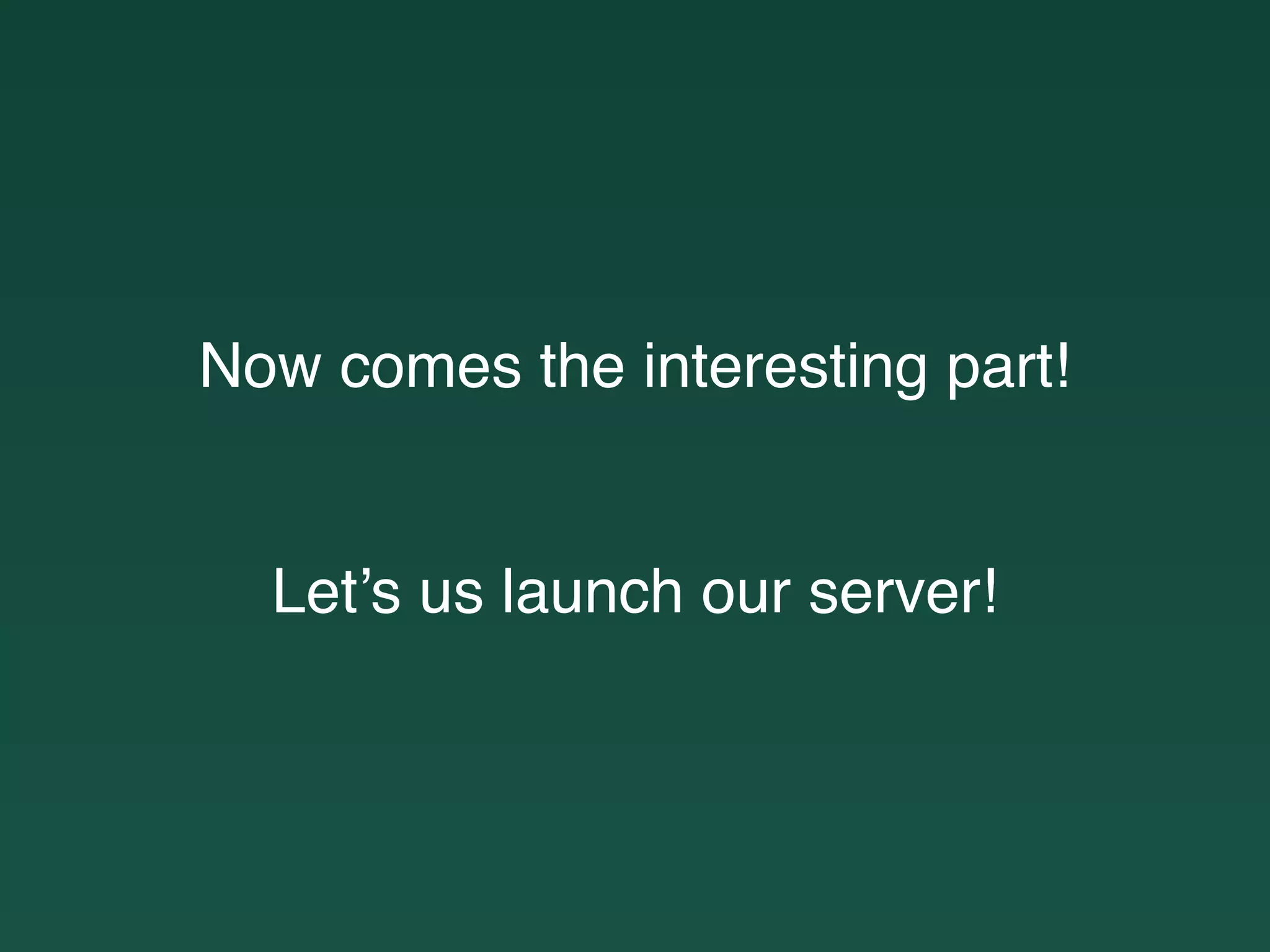 Now comes the interesting part!
Let’s us launch our server!
 