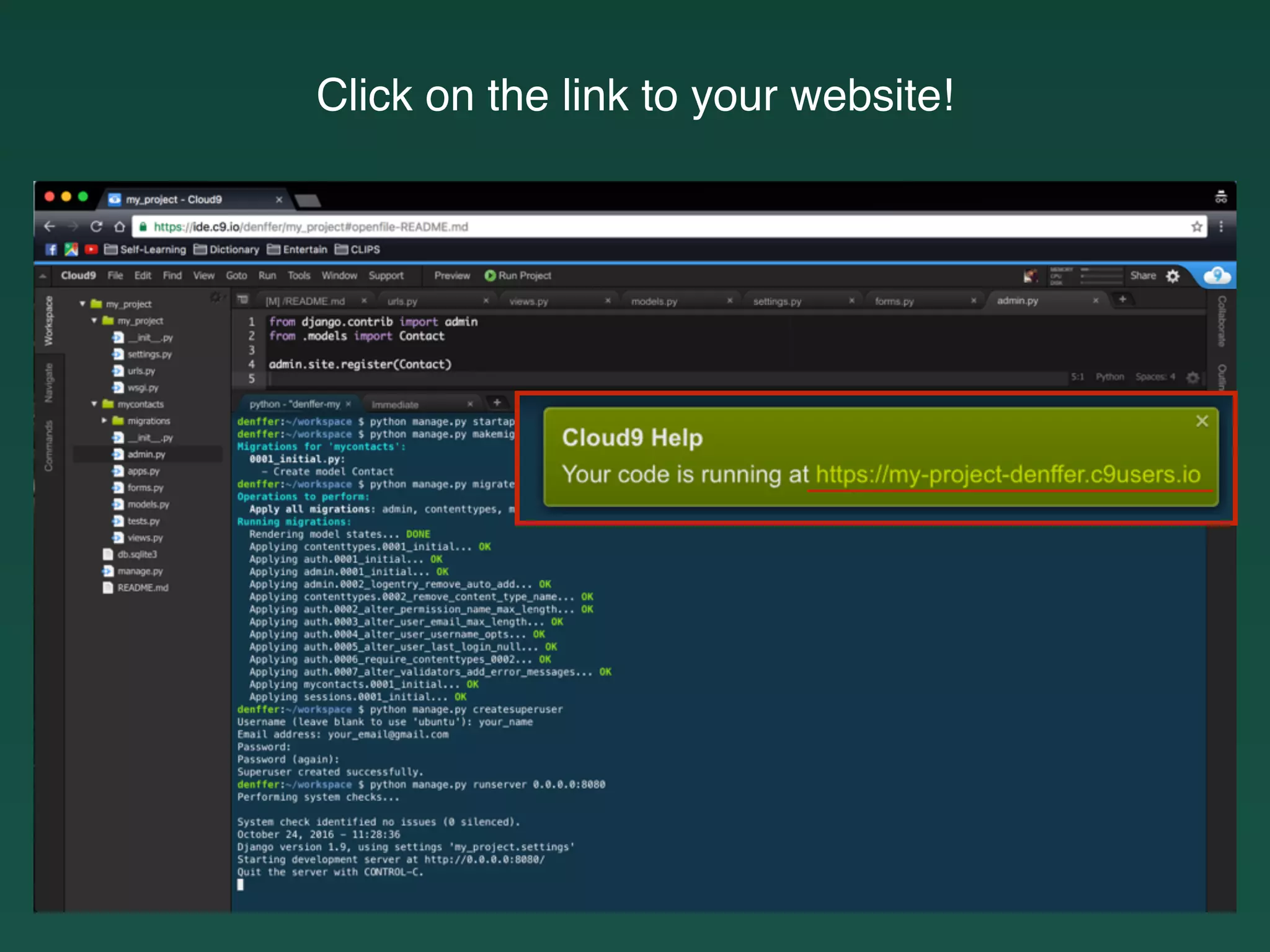 Click on the link to your website!
 