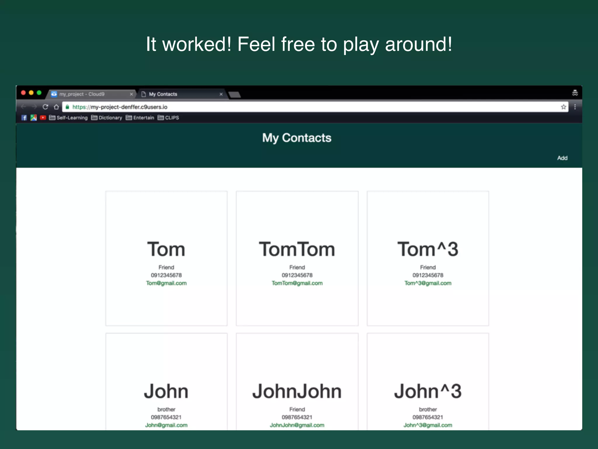It worked! Feel free to play around!
 