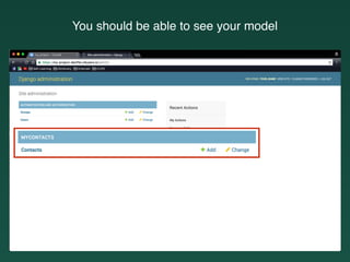 You should be able to see your model
 