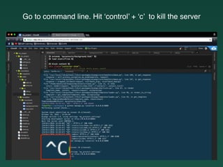 Go to command line. Hit ‘control’ + ‘c’ to kill the server
 