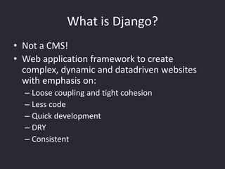 Django introduction @ UGent