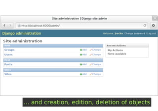 ... and creation, edition, deletion of objects
 